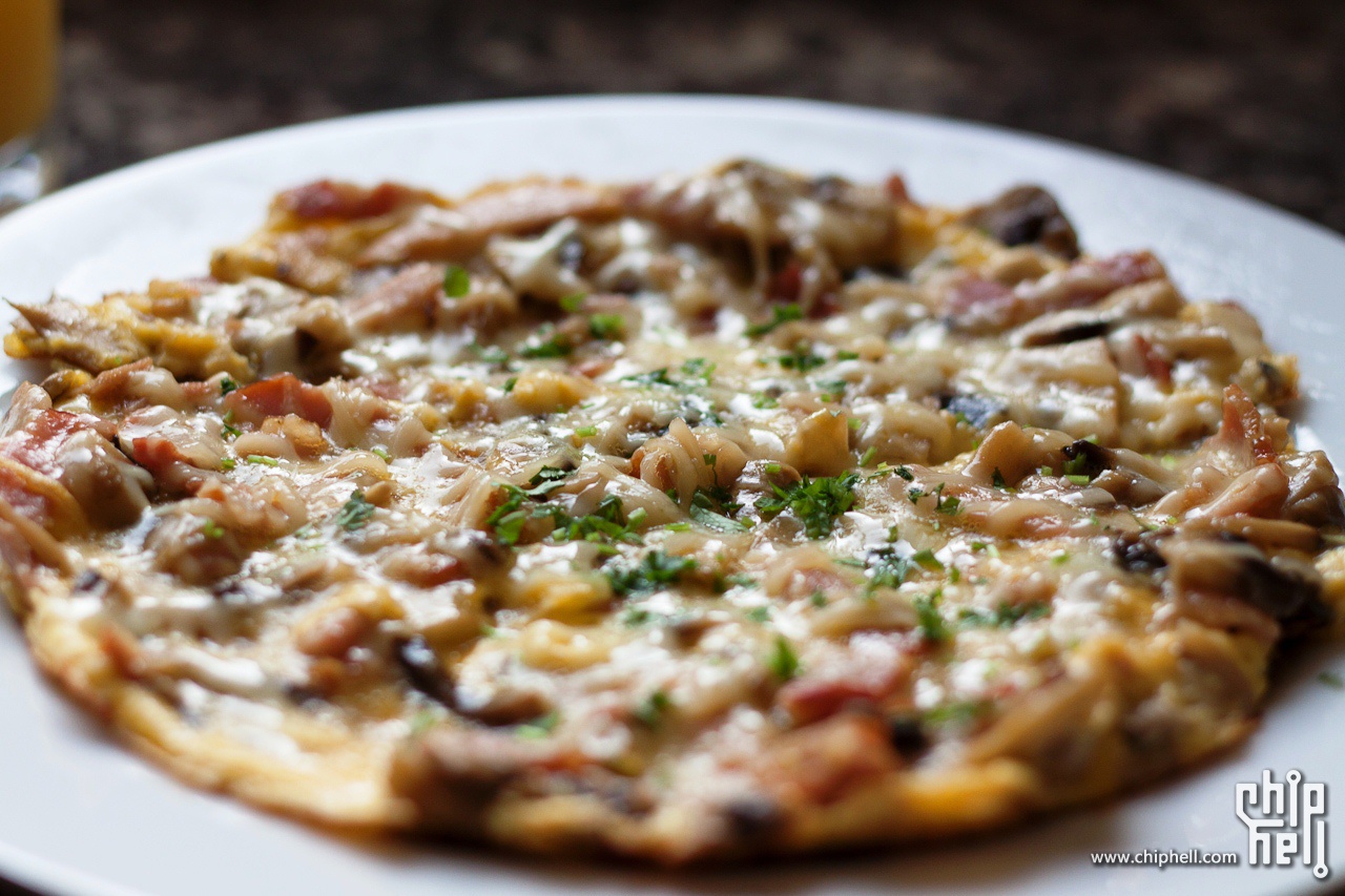 西餐爱尔兰培根蘑菇早餐蛋饼baconmushroomomelette