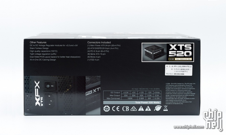 讯景 XFX XTS-520 白金 Fanless无风扇电源开箱&装机