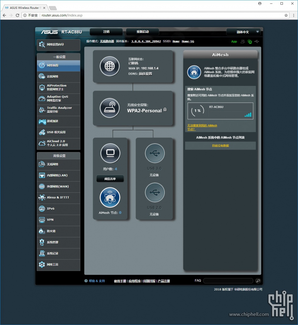 ASUS RT-AC88U,华硕路由组网AiMesh智能分