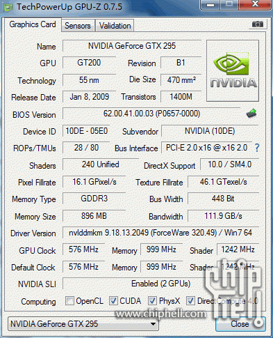 曾经的双芯卡皇 nvidia geforce gtx 295