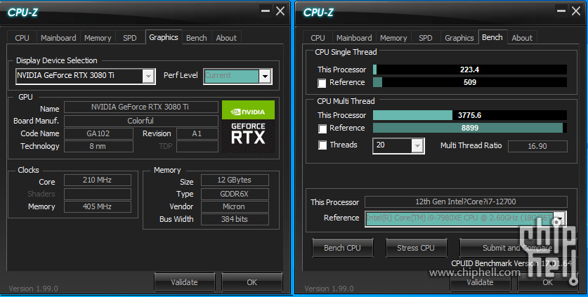 CPU-Z信息及单核多核跑分