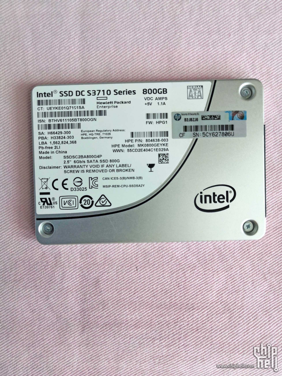 买了个Intel SSD DC S3710 Series 800GB HP版竟然无法更新固件