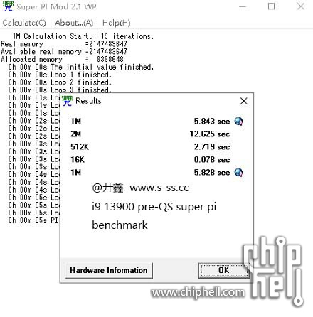 i9 13900 super pi benchmark.JPG