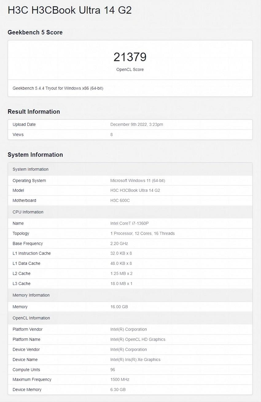 英特尔移动端处理器i7-1360P现身Geekbench，核显频率比i7-1260P稍高-3.jpg