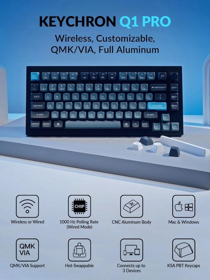 Keychron 推出适用于 Mac 的 Q1 Pro 无线定制机械键盘：全铝设计，支持 QMK  VIA 自定.jpg