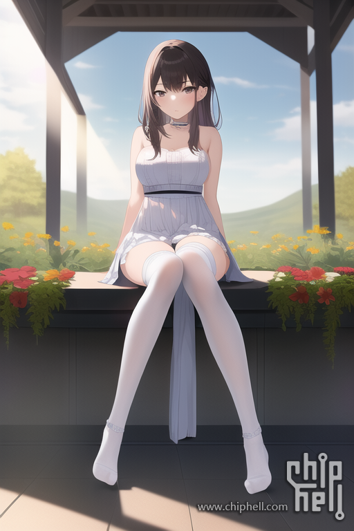 1girl,solo,highres, thighhighs, flower, sunlight, s-958314809.png