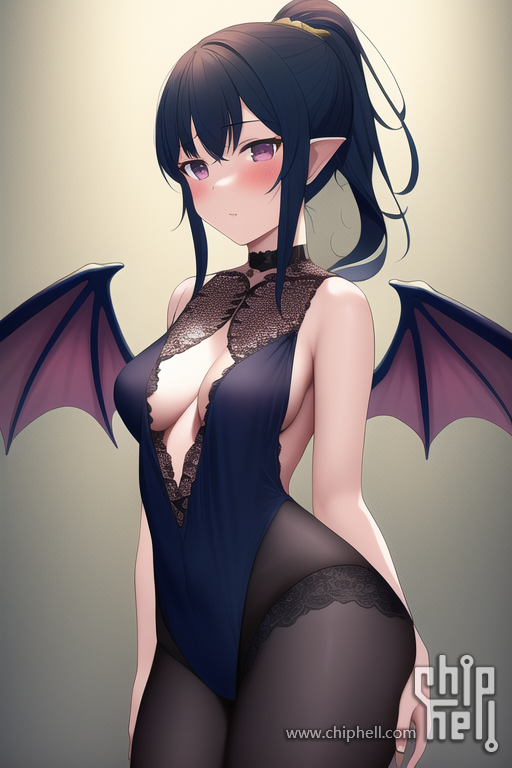 1girl,solo, highres, cthulhu, cthulhu mythos,medium breasts, lace,ponytail,garde.png