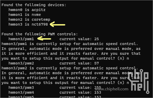 pwmconfig sensor and pwm