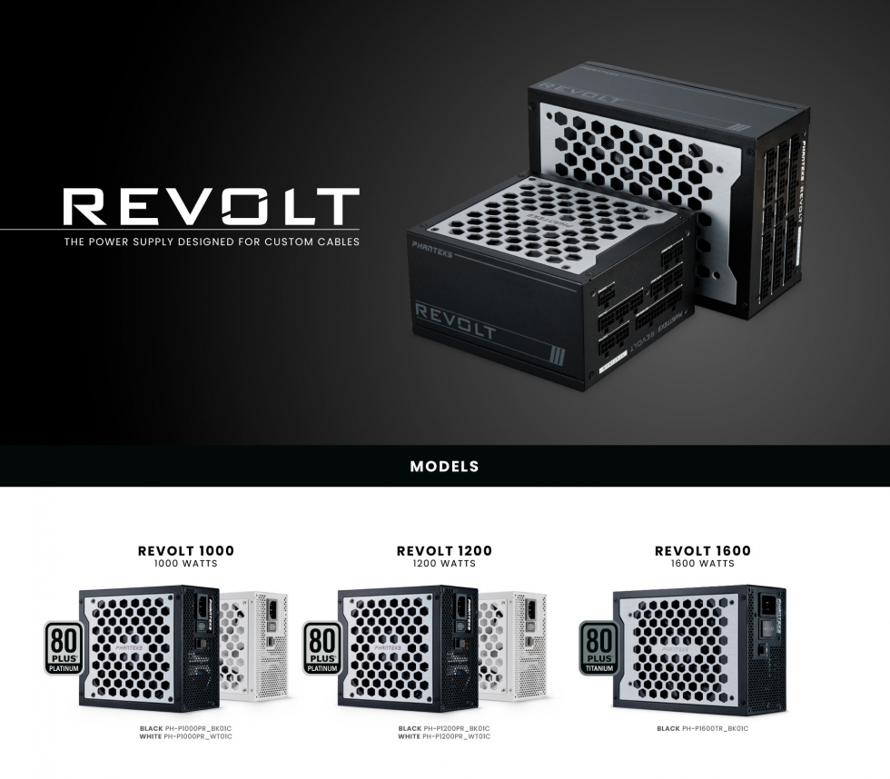 追风者发布REVOLT 系列1000/1200/1600w 白金旗舰电源- 新品