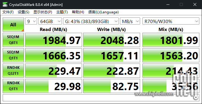 CrystalDiskMark_20230822094408【SN740 20G主板 双盘位硬盘盒 外贴黑色铝挤散热片 20.png