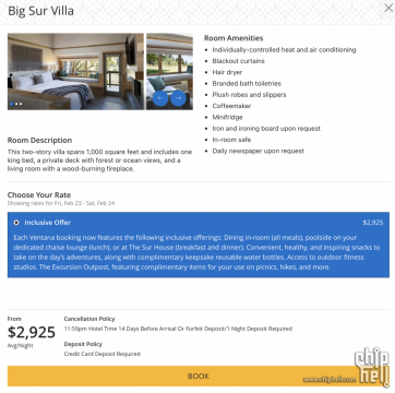 【酒店贴】Alila Ventana Big Sur (Big Sur Villa)