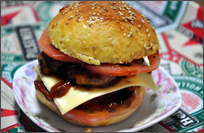 [西餐]猪排汉堡+双层吉士汉堡