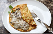 [西餐][爱尔兰] - 舒芙蕾蘑菇煎蛋 Souffle Omelette with Mushrooms