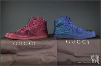 [Gucci]2 x Crystal studs high-top sneaker