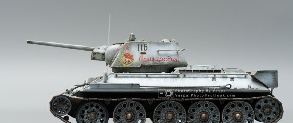 1/48比例成品 苏联红军 T-34/76 1943型，东线**格勒战场 红旗第一坦克旅 116号车 ...