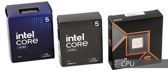 AMD Ryzen 5 9600X vs. Intel Core Ultra 5 230F & 225 评测
